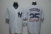 New York Yankees #25 Mark Teixeira White Pinstripe USA Flag Fashion Stitched MLB Jersey,baseball caps,new era cap wholesale,wholesale hats